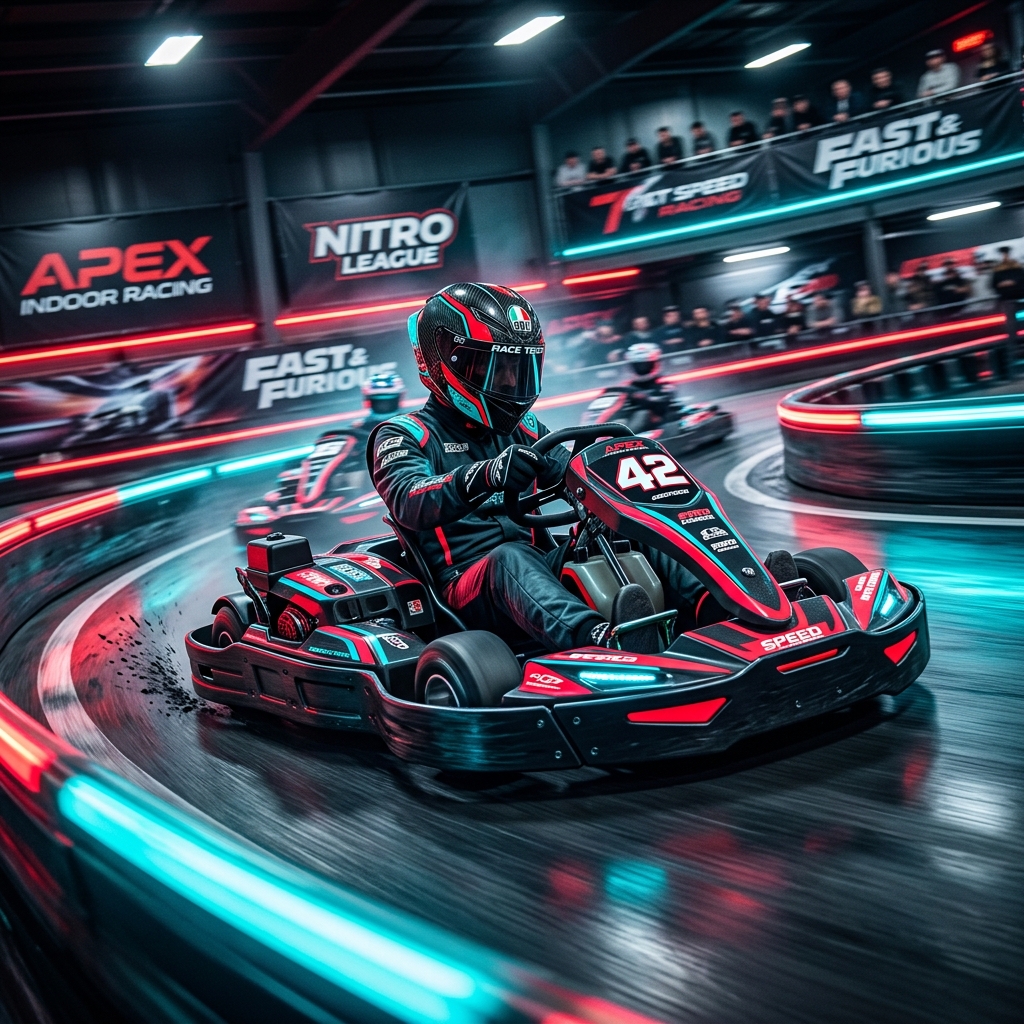 High speed karting action at AvaGokarting